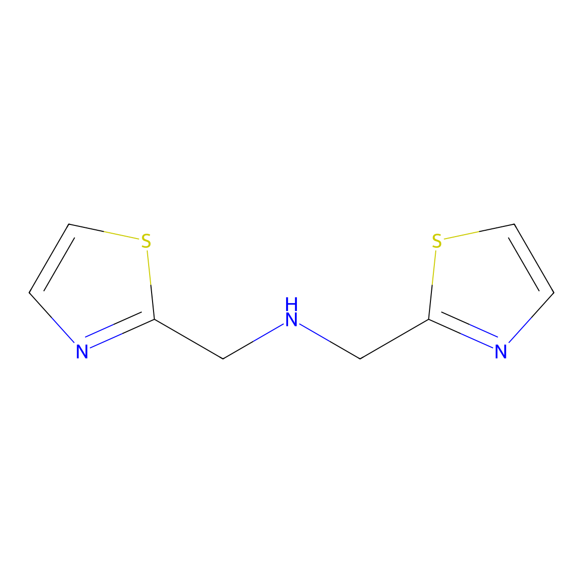 Bis(thiazol-2-ylmethyl)amine molecular structure, CAS 74007-87-7
