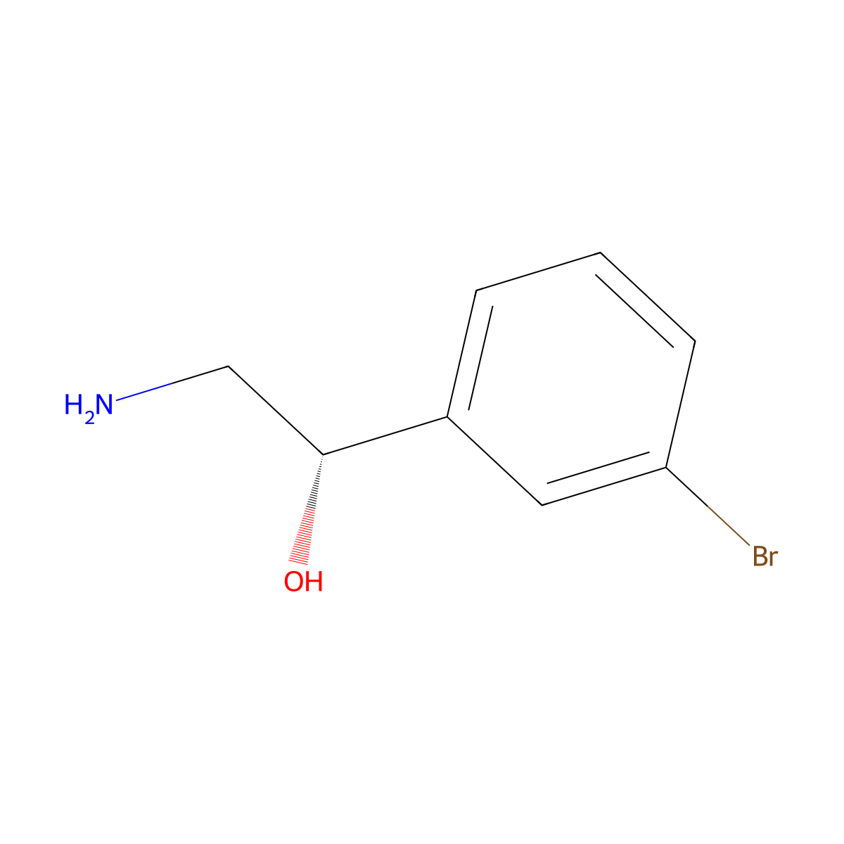 (S)-2-amino-1-(3-bromophenyl)ethanol molecular structure, CAS 740078-36-8