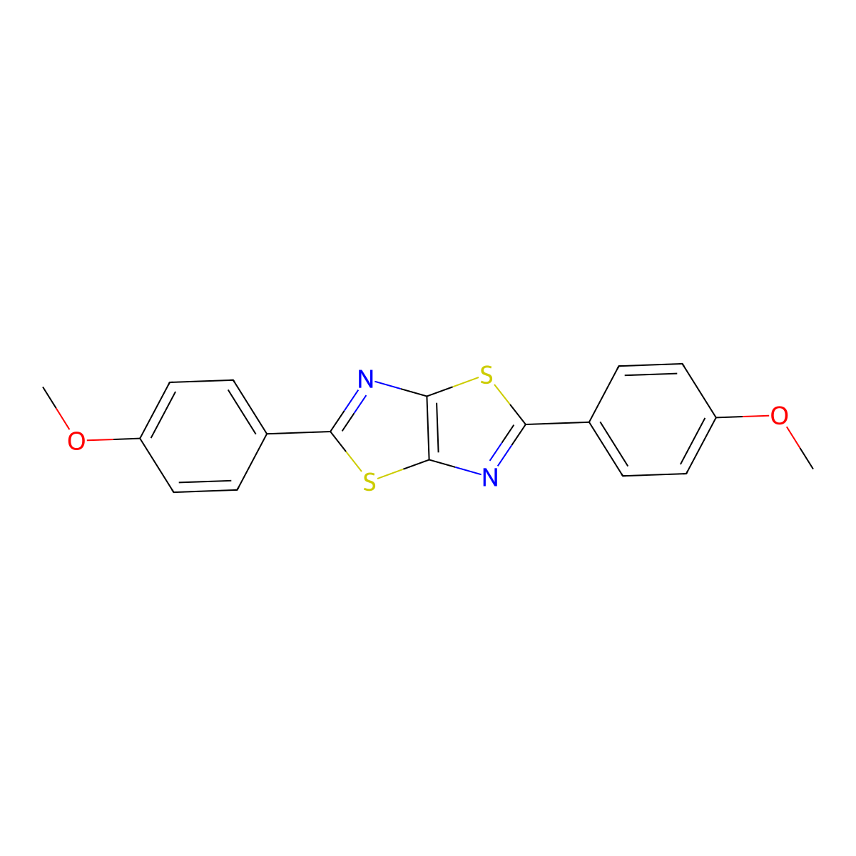 Thiazolo(5,4-d)thiazole, 2,5-bis(p-methoxyphenyl)- molecular structure, CAS 74008-14-3