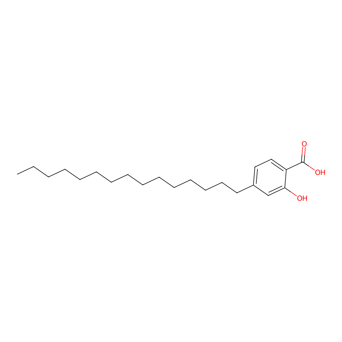 2-Hydroxy-4-pentadecylbenzoic acid molecular structure, CAS 74009-48-6