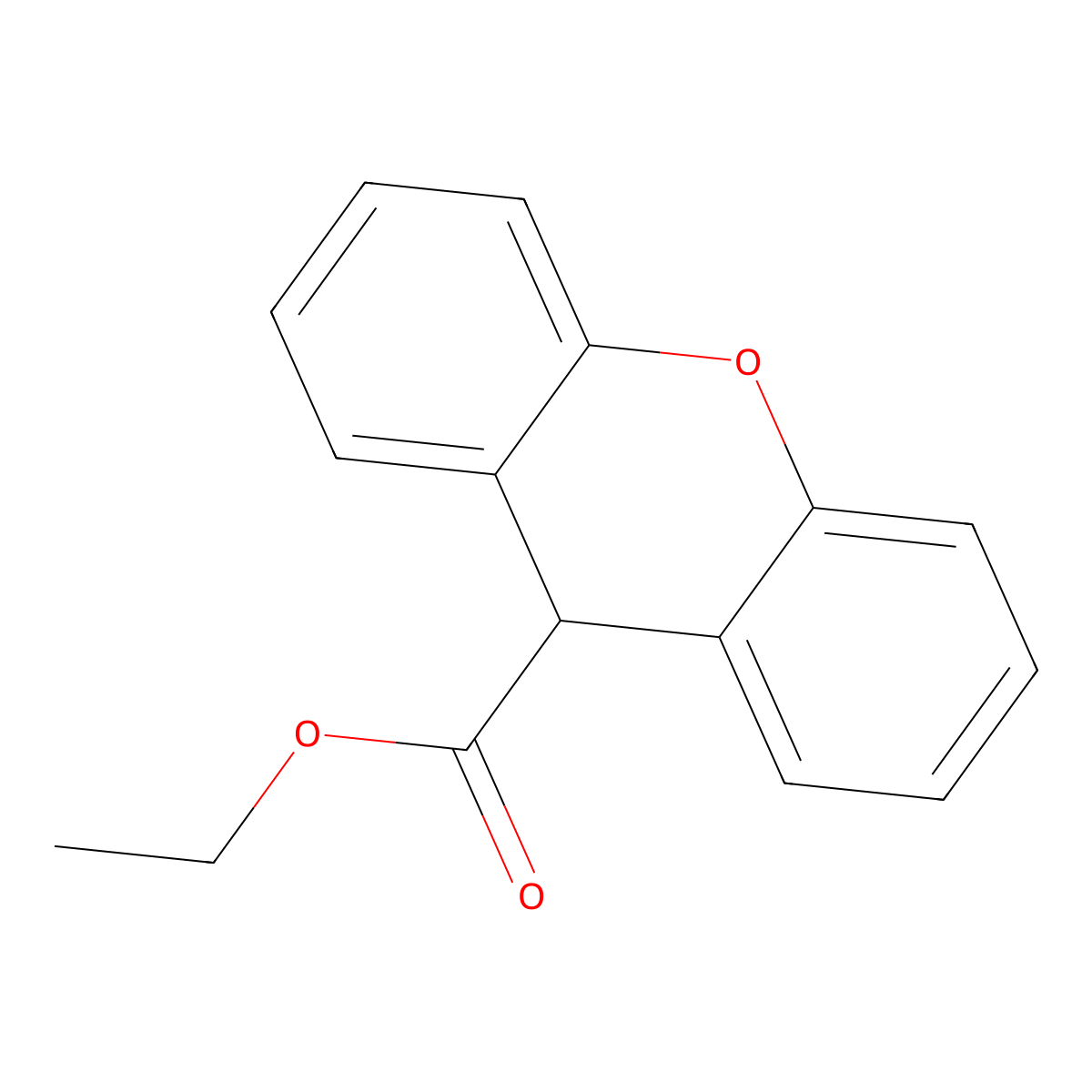 ethyl 9H-xanthene-9-carboxylate molecular structure, CAS 7401-03-8