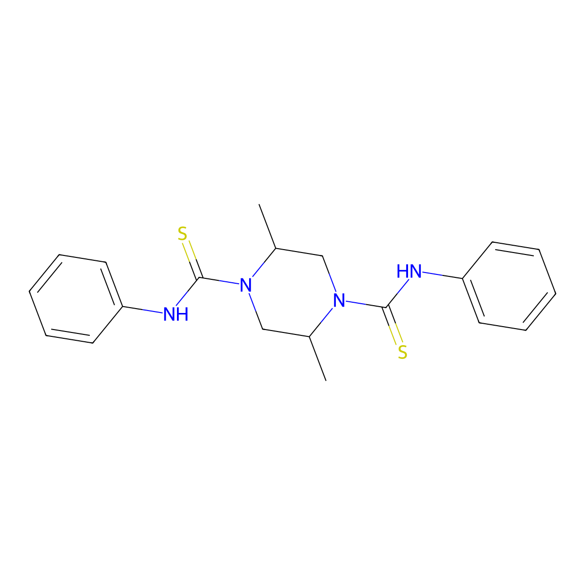 2,5-dimethyl-N~1~,N~4~-diphenyltetrahydro-1,4-pyrazinedicarbothioamide molecular structure, CAS 74010-61-0