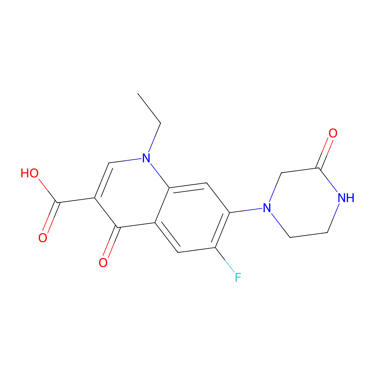 Oxonorfloxacin molecular structure, CAS 74011-42-0