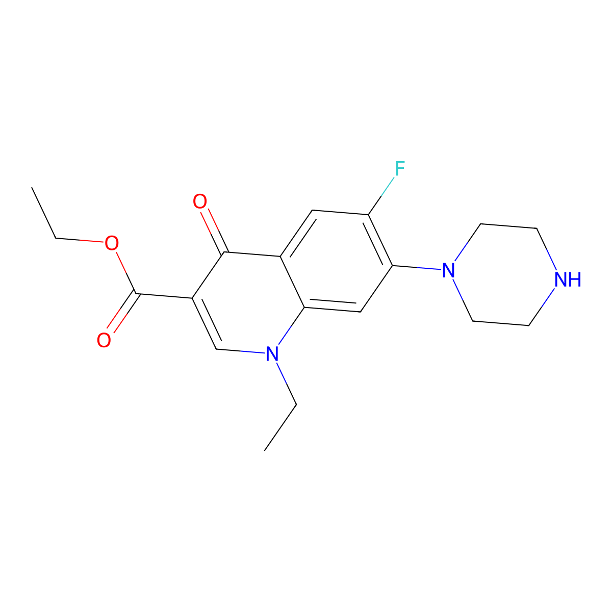 Ethyl norfloxacin molecular structure, CAS 74011-47-5