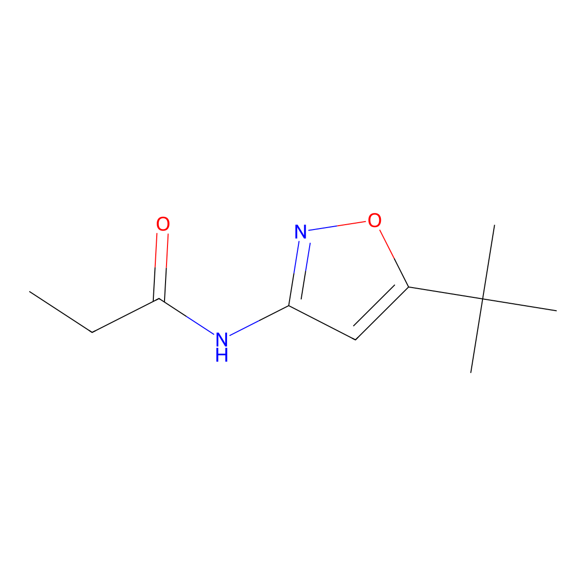 N-(5-tert-butyl-1,2-oxazol-3-yl)propanamide molecular structure, CAS 74011-62-4