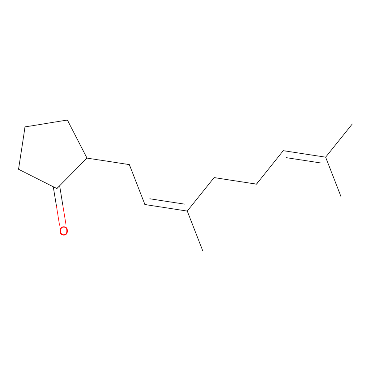 Cyclopentanone, 2-(3,7-dimethyl-2,6-octadienyl)- molecular structure, CAS 74016-19-6