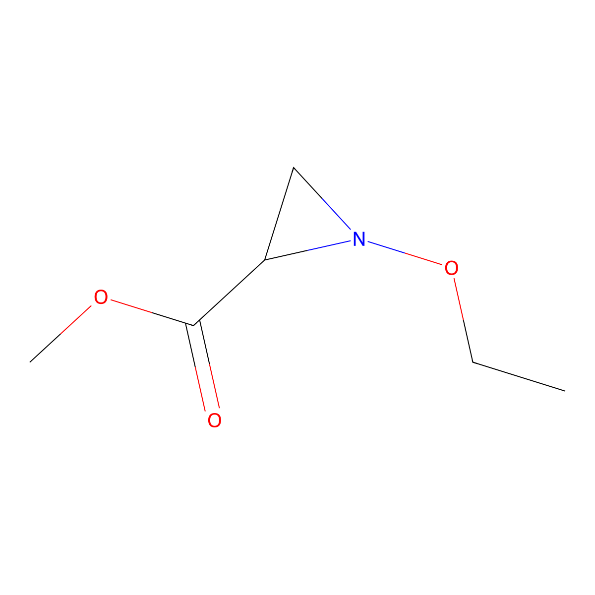 Methyl 1-ethoxyaziridine-2-carboxylate molecular structure, CAS 74016-53-8