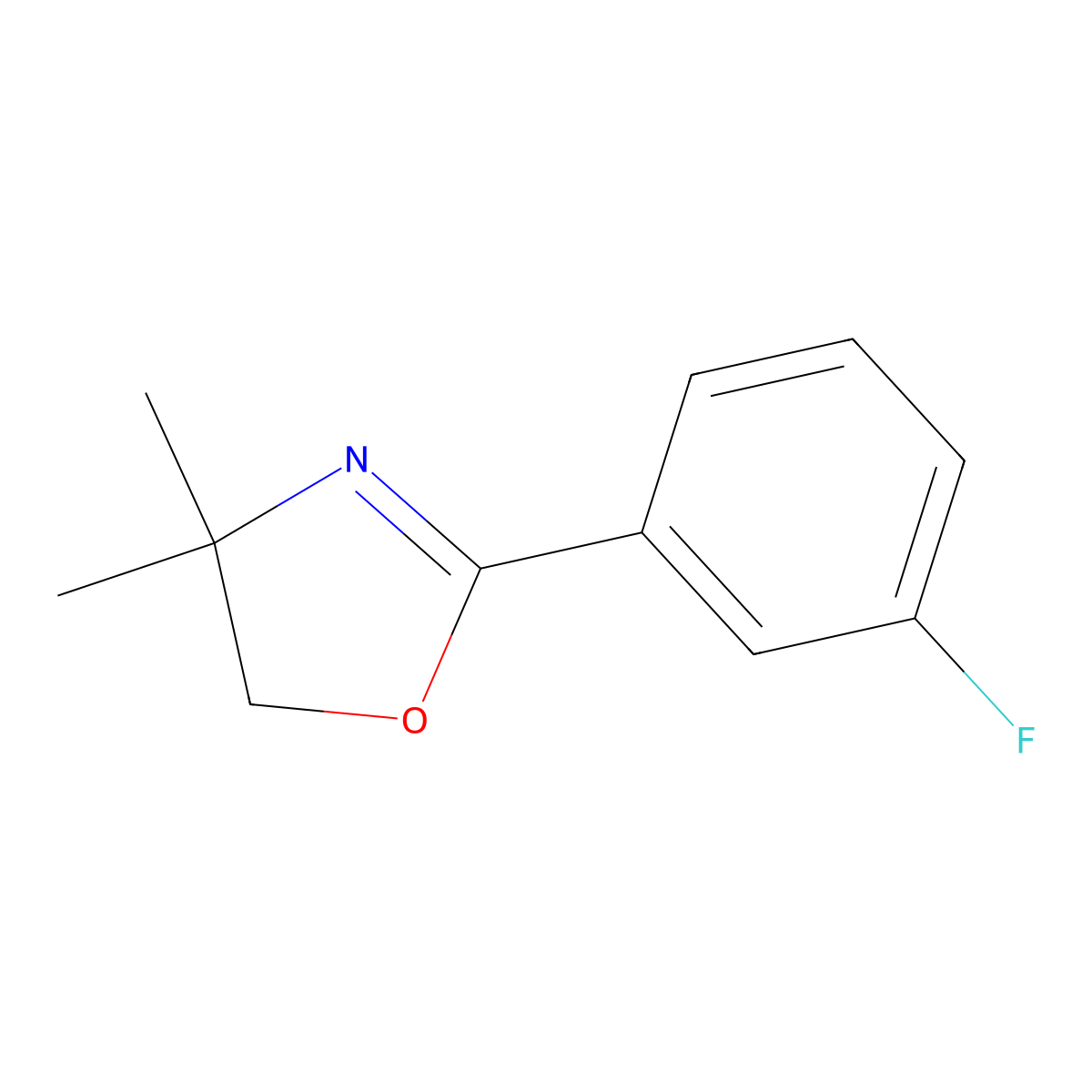 2-(3-Fluorophenyl)-4,4-dimethyl-4,5-dihydro-1,3-oxazole molecular structure, CAS 74018-54-5