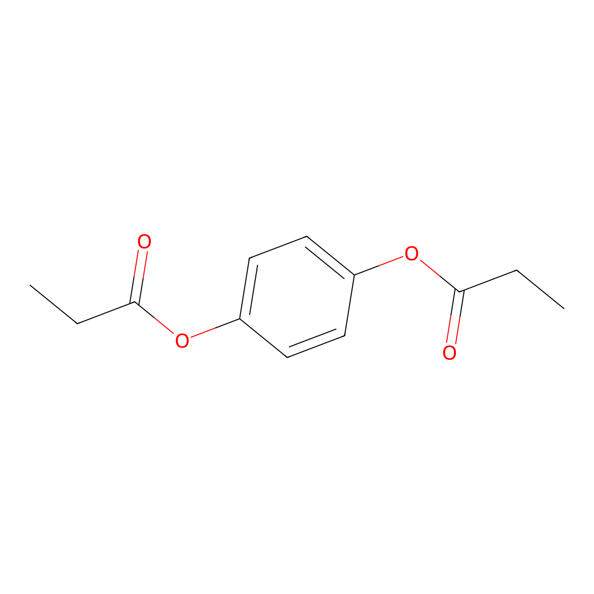 1,4-Phenylene dipropanoate molecular structure, CAS 7402-28-0