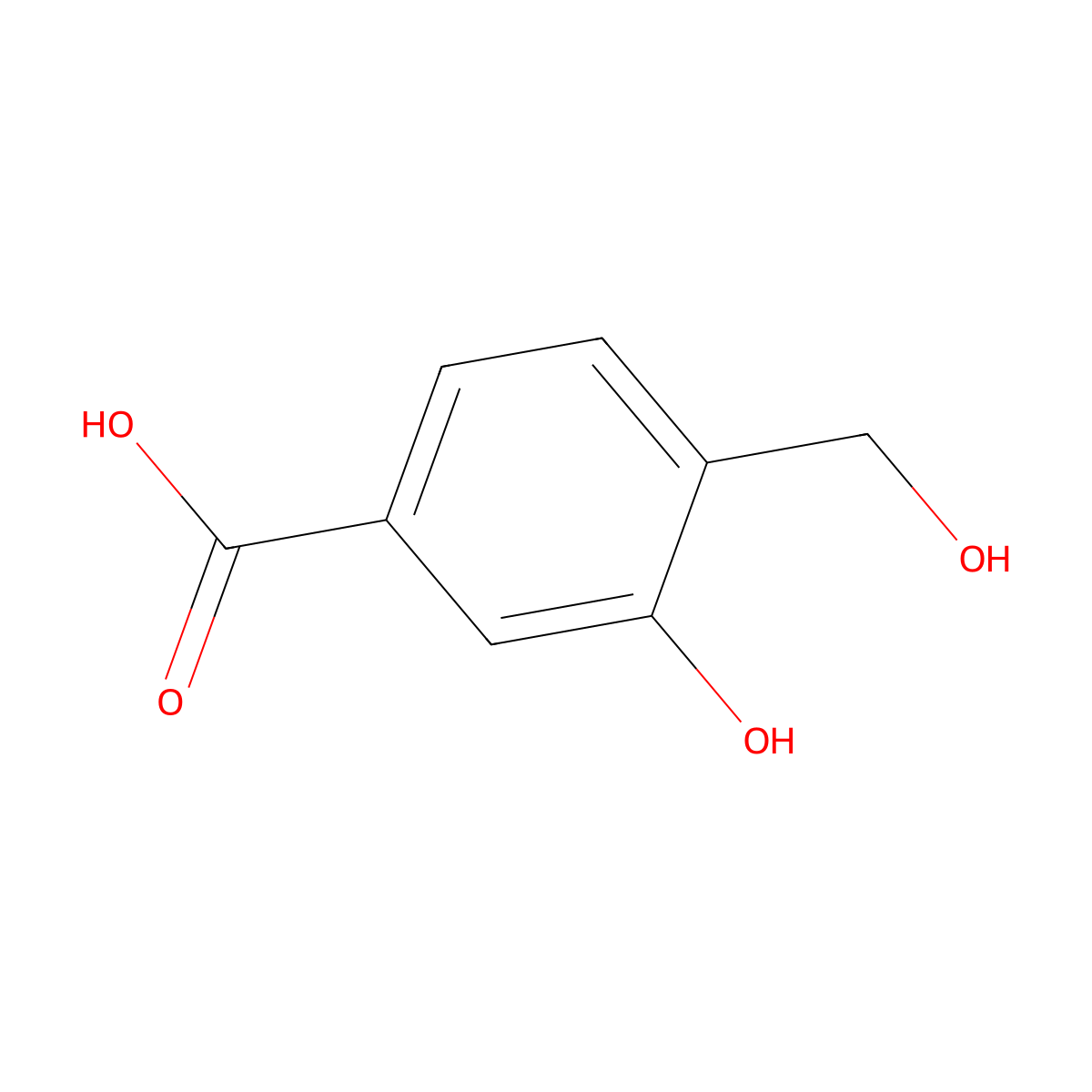3-Hydroxy-4-(hydroxymethyl)benzoic acid molecular structure, CAS 74020-82-9