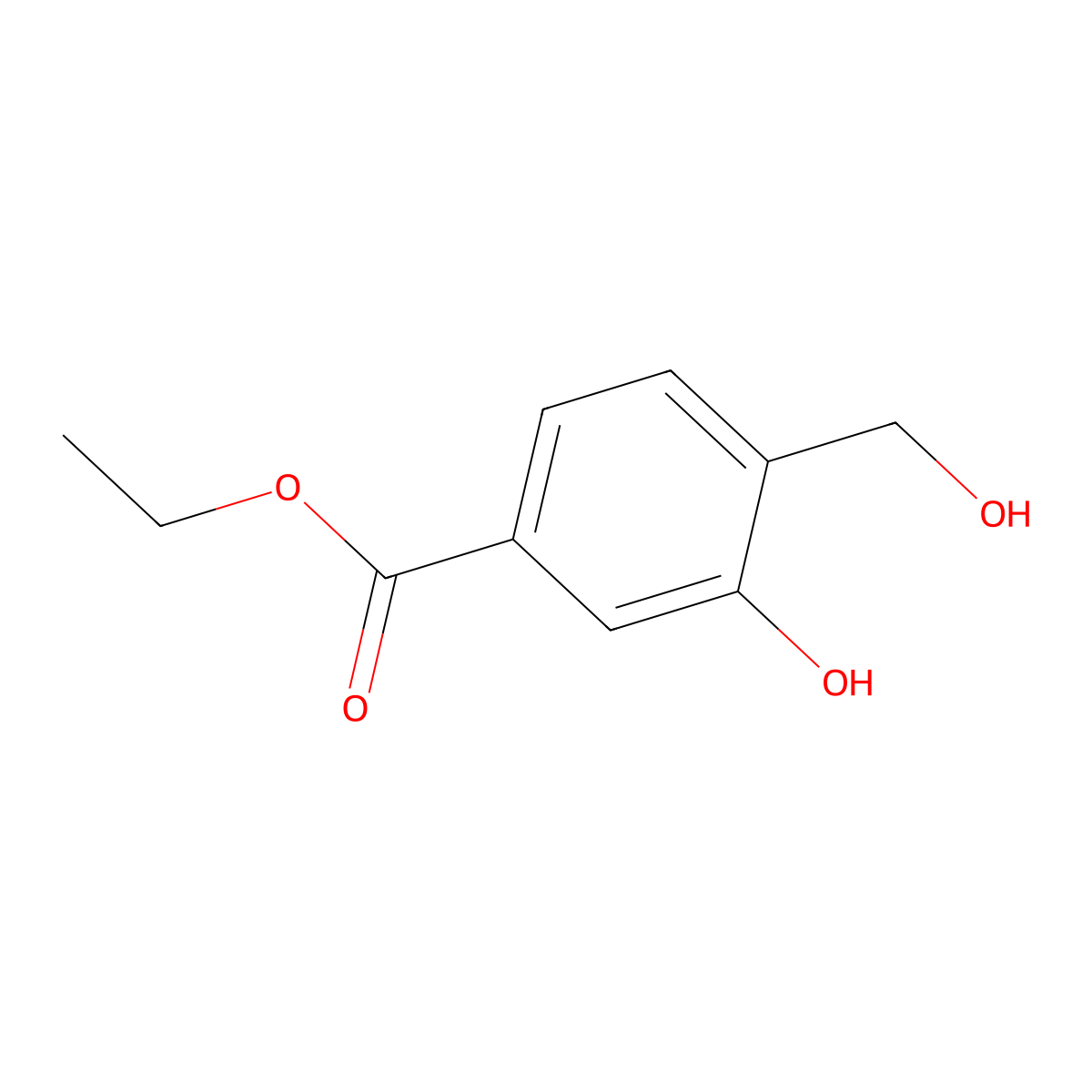 Ethyl 3-hydroxy-4-(hydroxymethyl)benzoate molecular structure, CAS 74020-83-0