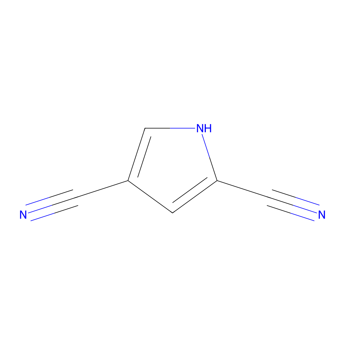 1H-Pyrrole-2,4-dicarbonitrile molecular structure, CAS 74023-87-3