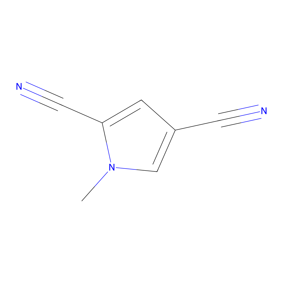 1-Methyl-1H-pyrrole-2,4-dicarbonitrile molecular structure, CAS 74023-88-4