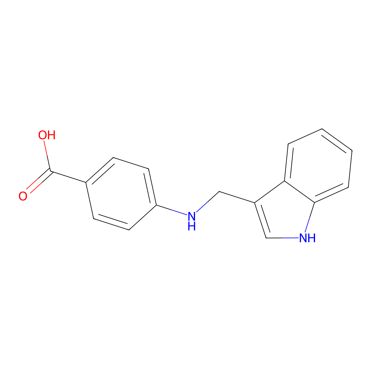 4-(3-Indolylmethylamino)benzoic acid molecular structure, CAS 74028-16-3
