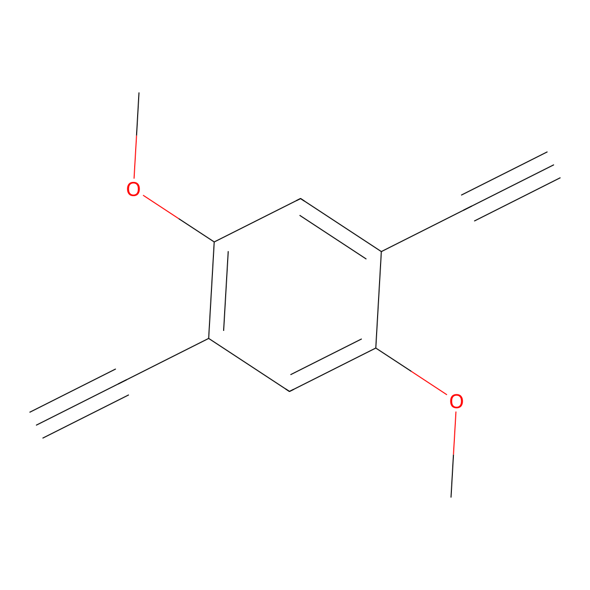 1,4-Diethynyl-2,5-dimethoxybenzene molecular structure, CAS 74029-40-6