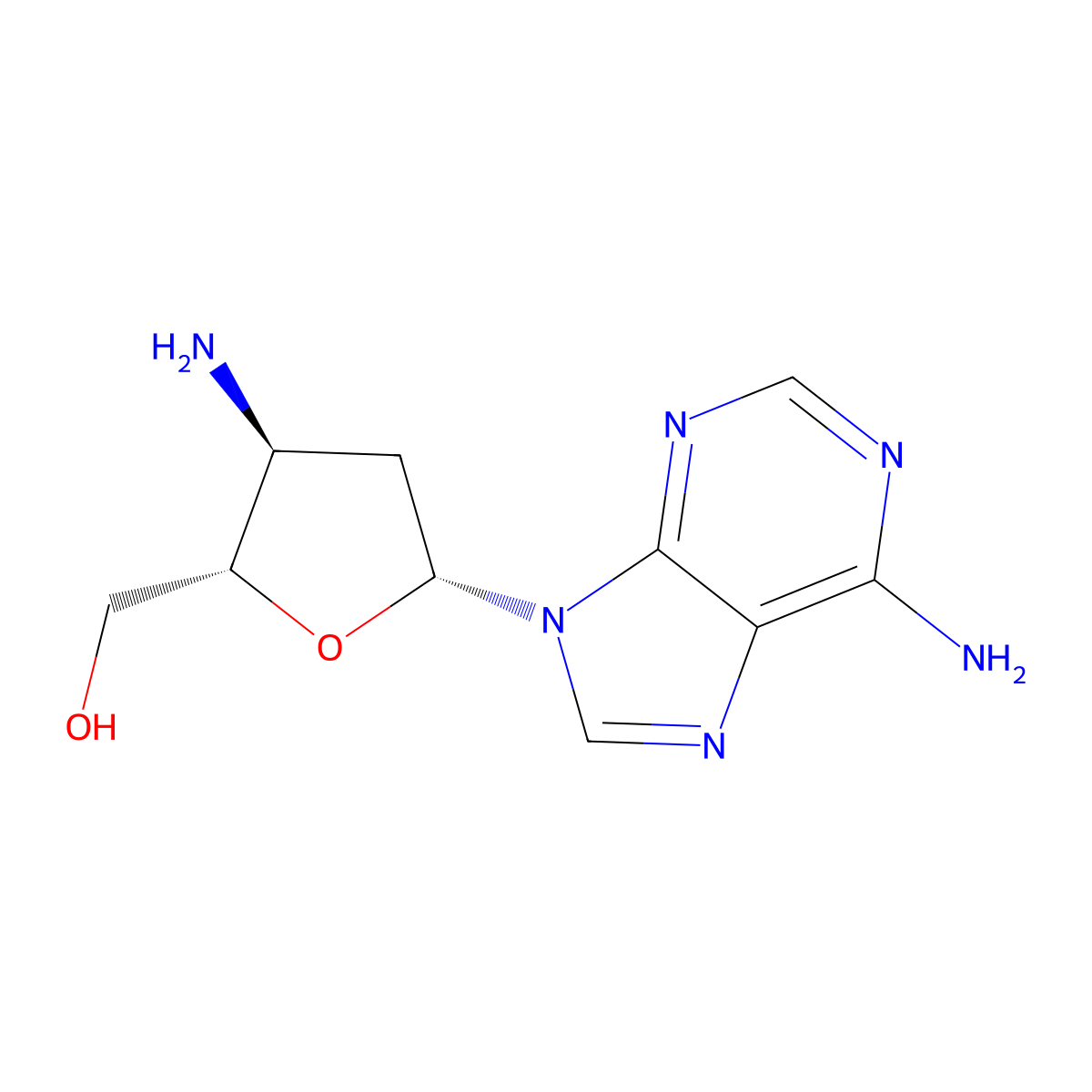 2',3'-Dideoxy-3'-aminoadenosine molecular structure, CAS 7403-25-0