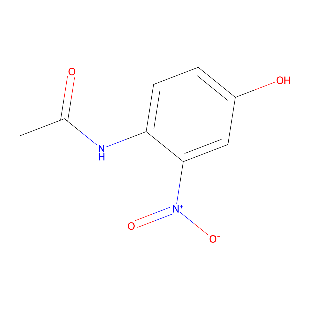 N-(4-hydroxy-2-nitrophenyl)acetamide molecular structure, CAS 7403-75-0