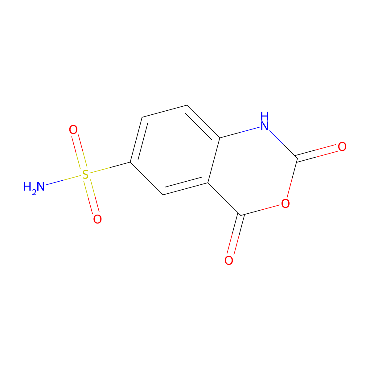 2,4-dioxo-2,4-dihydro-1H-3,1-benzoxazine-6-sulfonamide molecular structure, CAS 74030-68-5