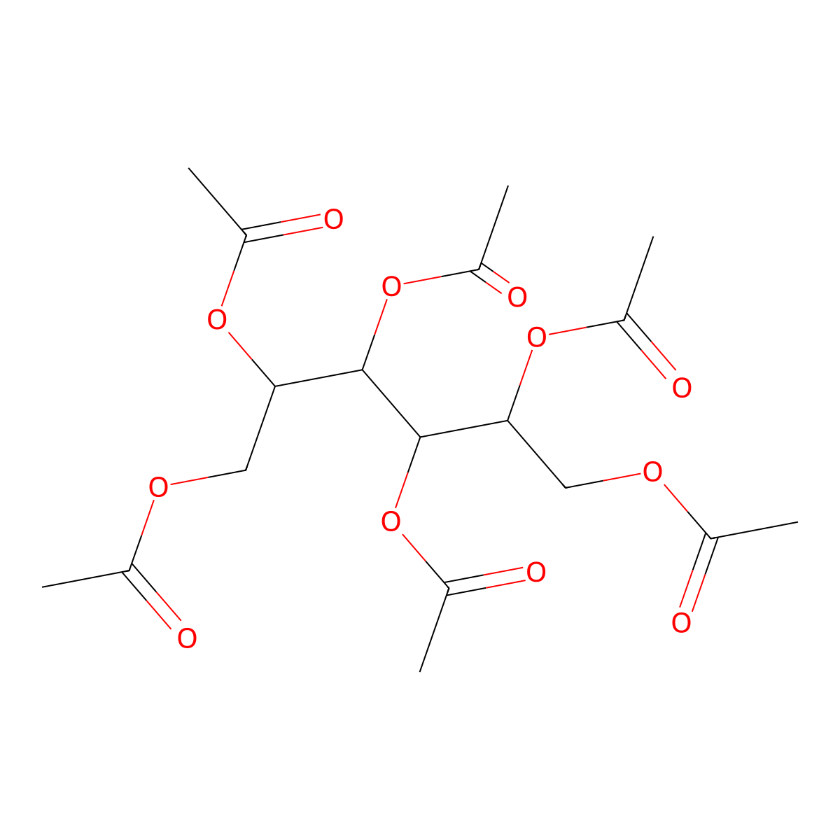 1,2,3,4,5,6-Hexa-O-acetylhexitol molecular structure, CAS 74033-72-0