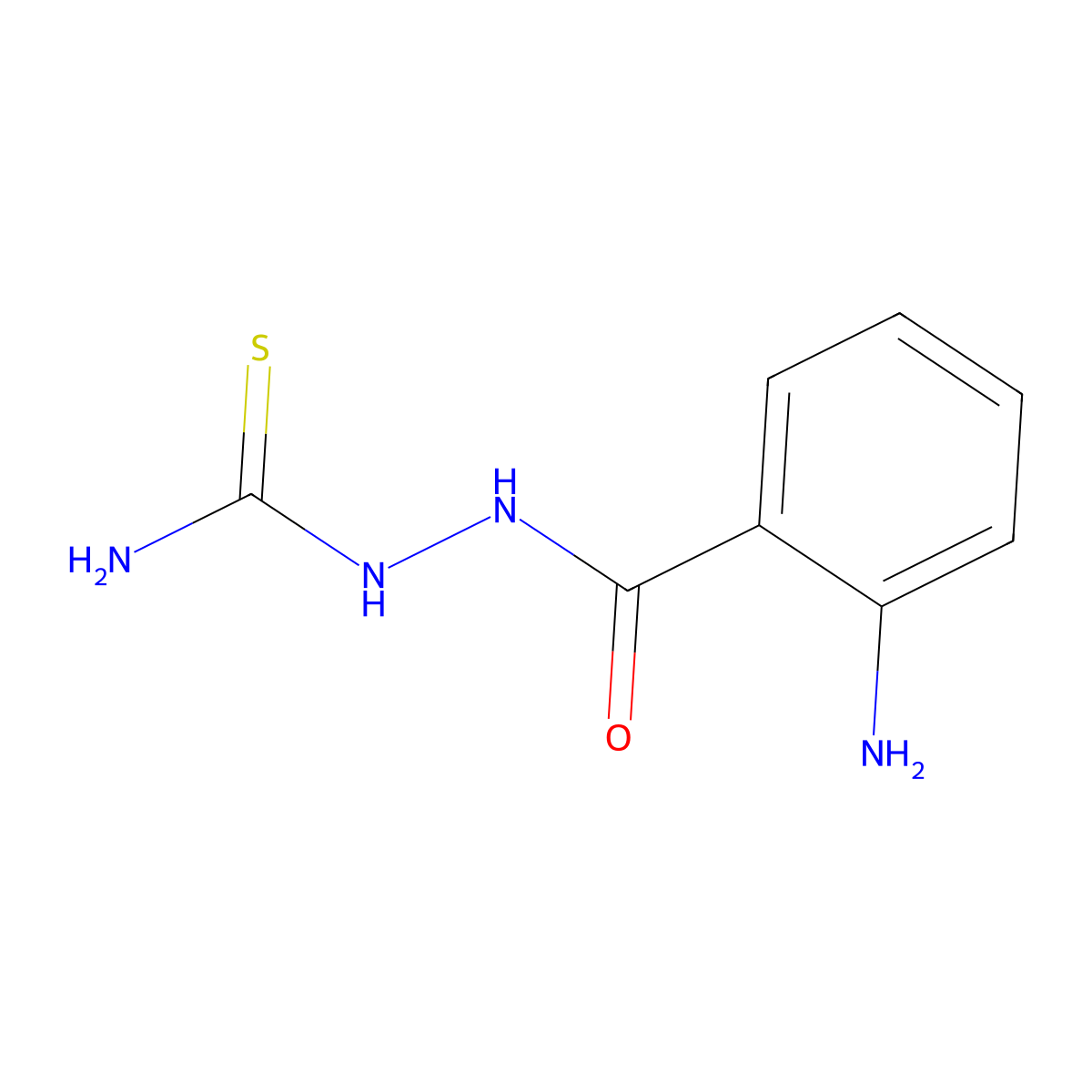 Semicarbazide, 1-(o-aminobenzoyl)-3-thio- molecular structure, CAS 74037-19-7