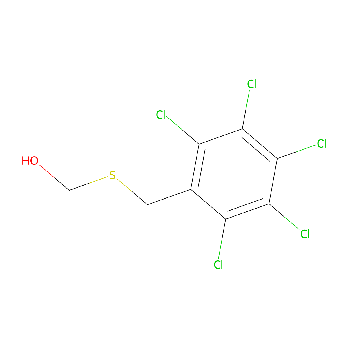 Pentachlorobenzylthiomethanol molecular structure, CAS 74037-63-1