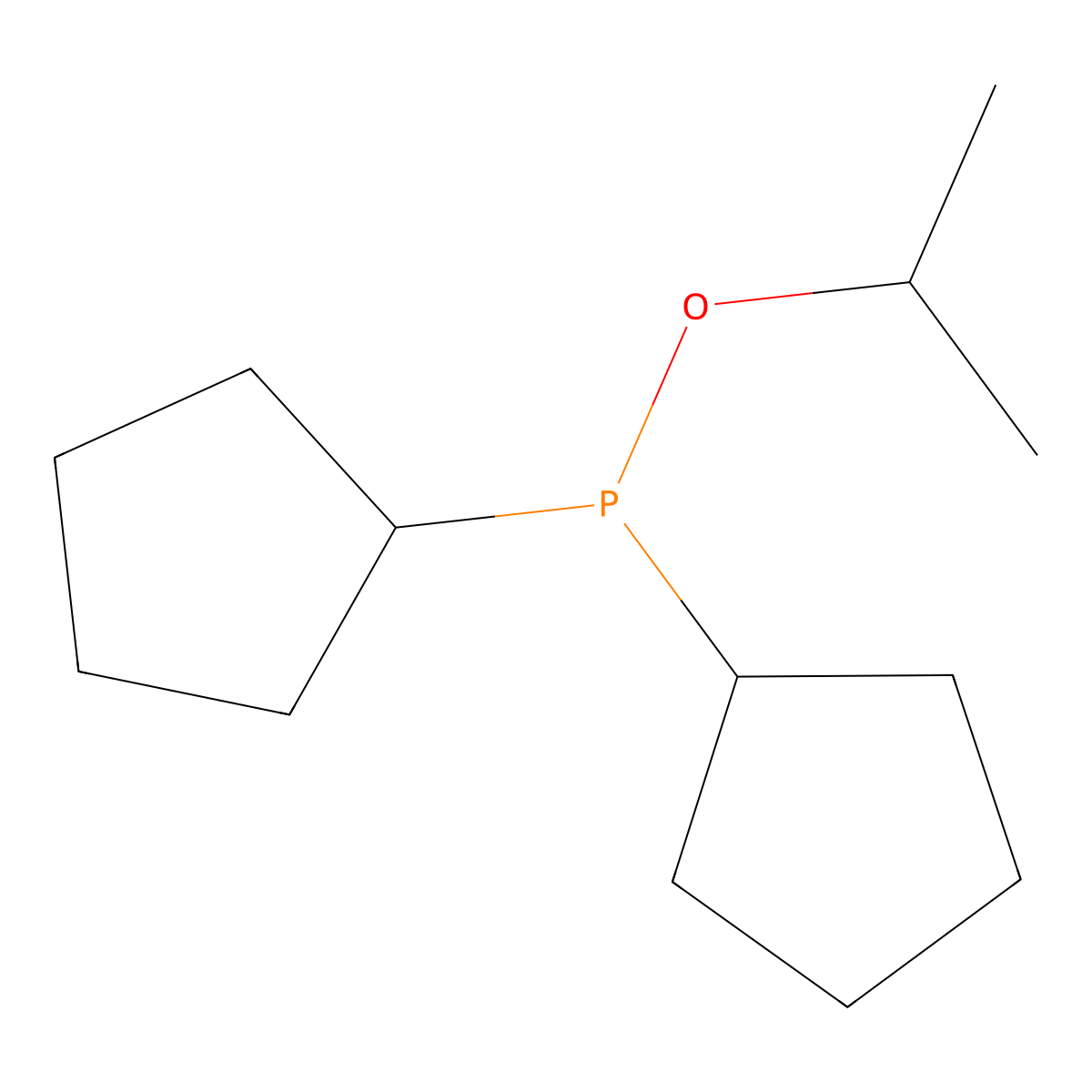 Dicyclopentyl(propan-2-yloxy)phosphane molecular structure, CAS 74038-32-7