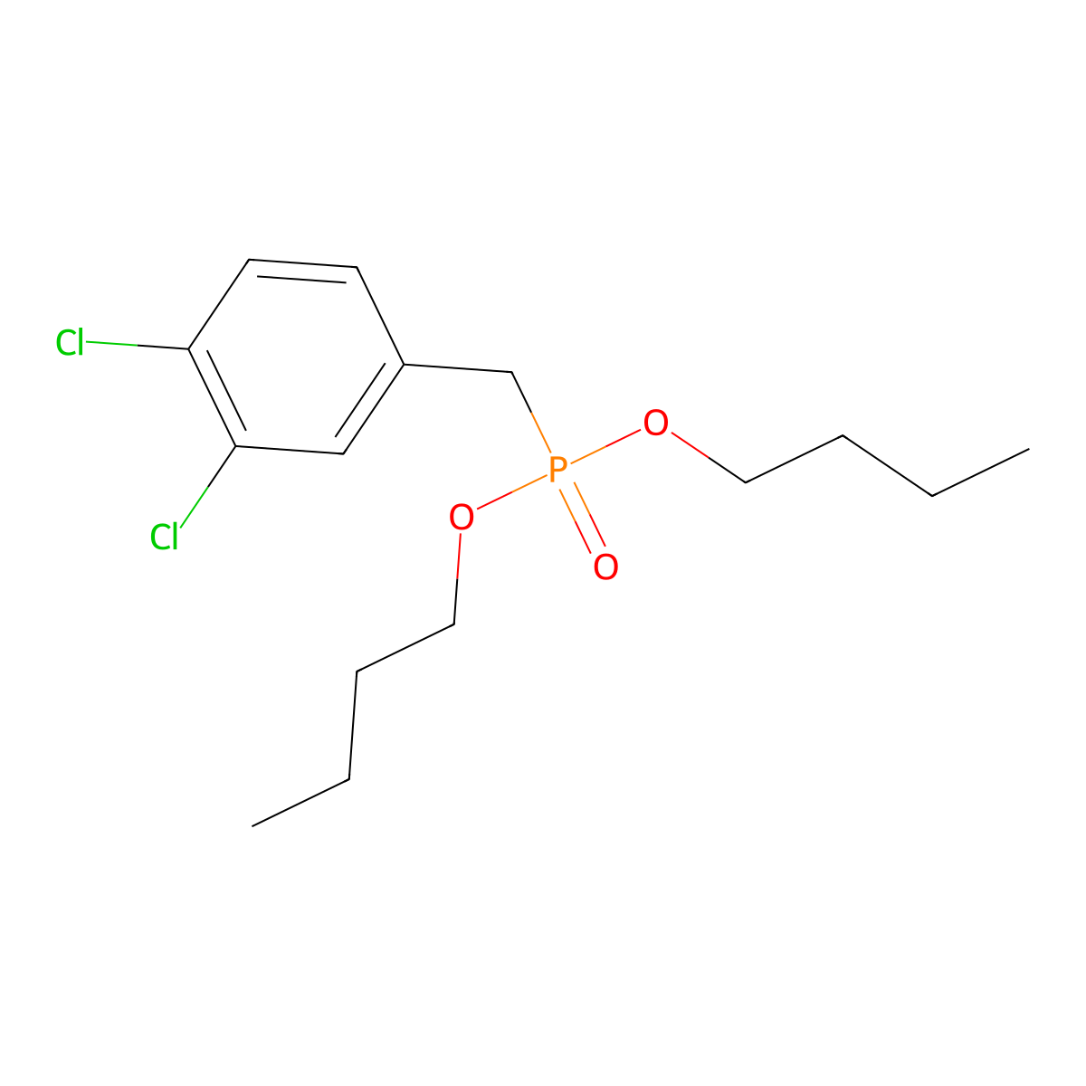1,2-Dichloro-4-(dibutoxyphosphorylmethyl)benzene molecular structure, CAS 74038-40-7