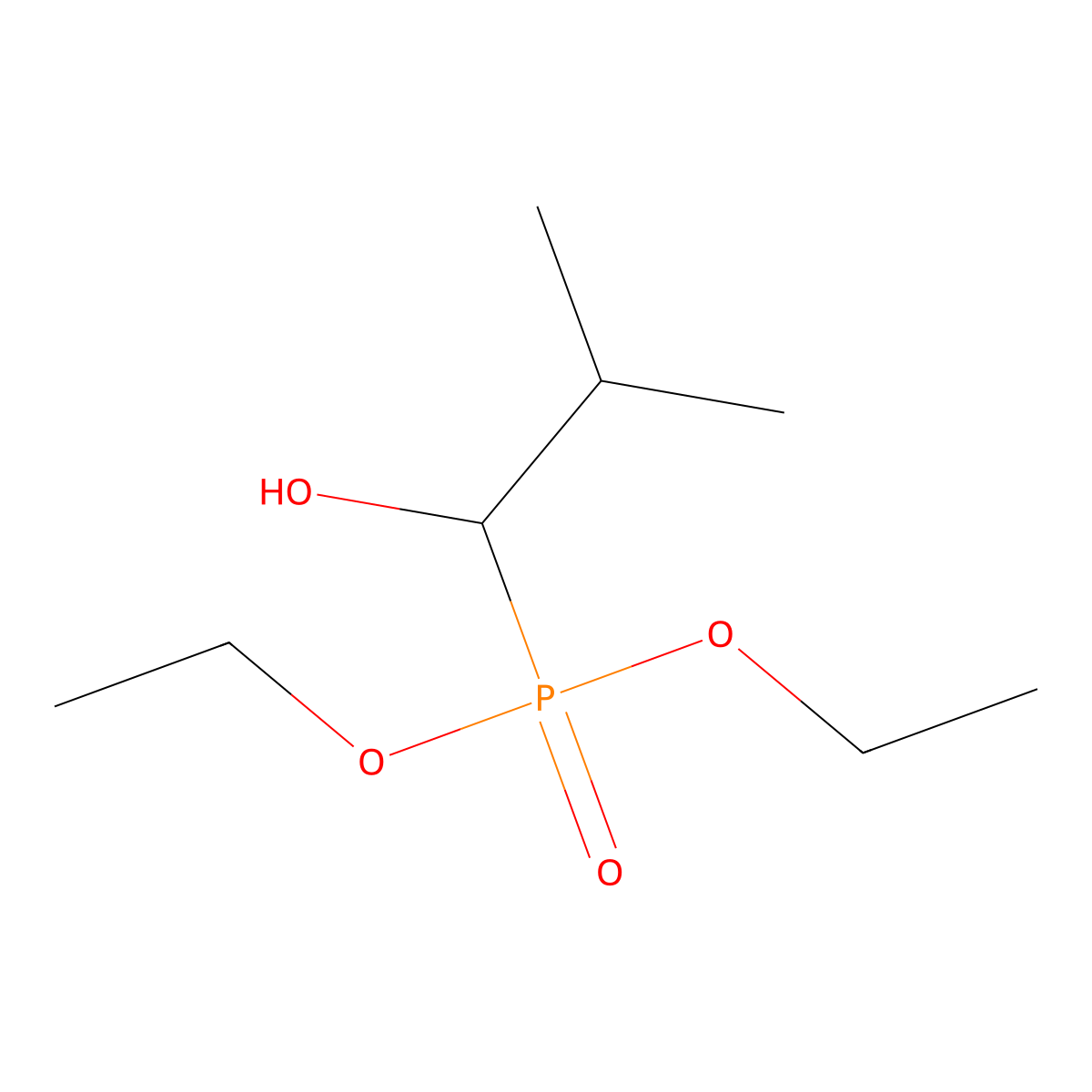 Diethyl P-(1-hydroxy-2-methylpropyl)phosphonate molecular structure, CAS 74038-47-4