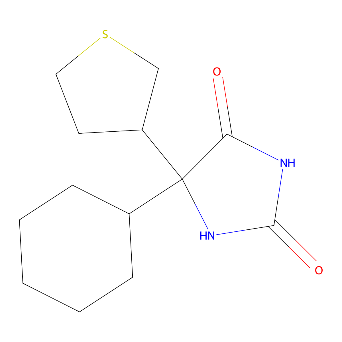 5-Cyclohexyl-5-(thiolan-3-yl)imidazolidine-2,4-dione molecular structure, CAS 74038-65-6
