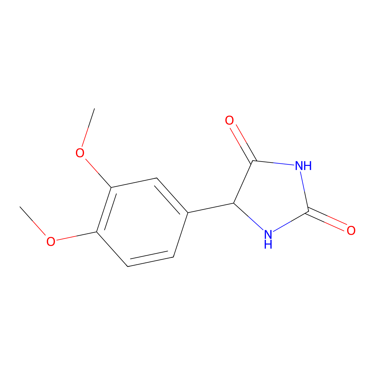 5-(3,4-Dimethoxyphenyl)hydantoin molecular structure, CAS 74038-69-0