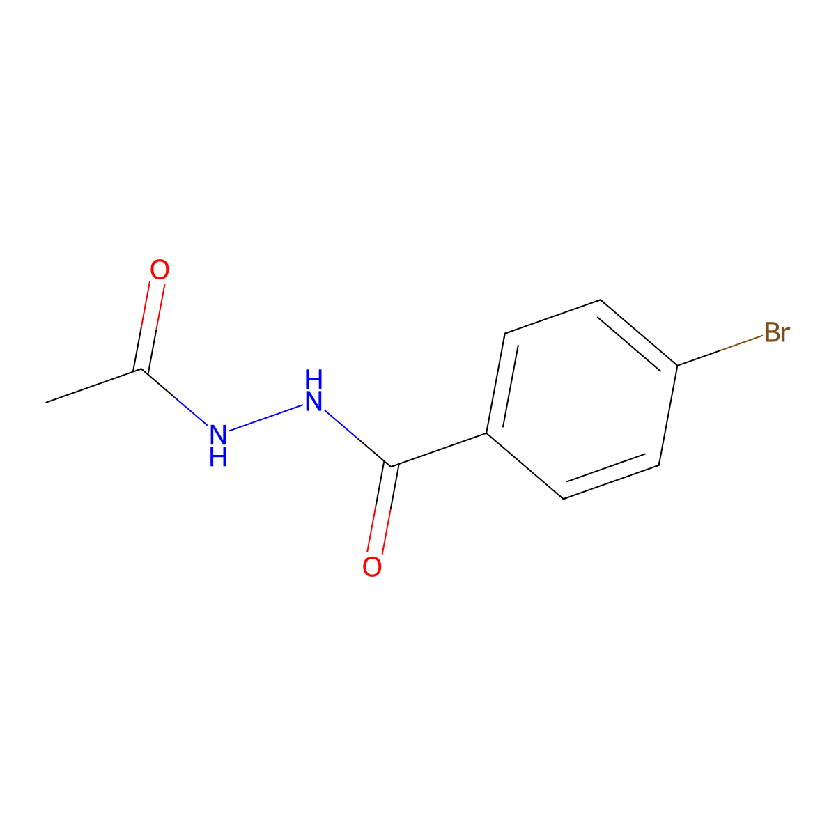 N'-acetyl-4-bromobenzohydrazide molecular structure, CAS 74038-71-4