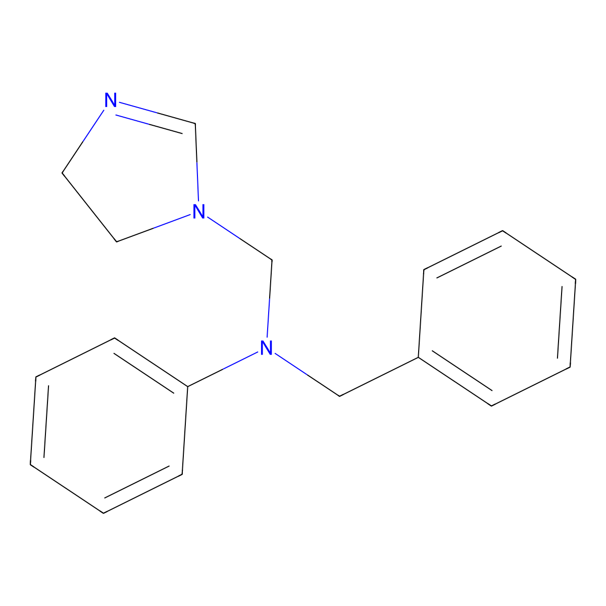 2-Imidazoline, 1-(N-benzyl-N-phenylaminomethyl)- molecular structure, CAS 74038-77-0