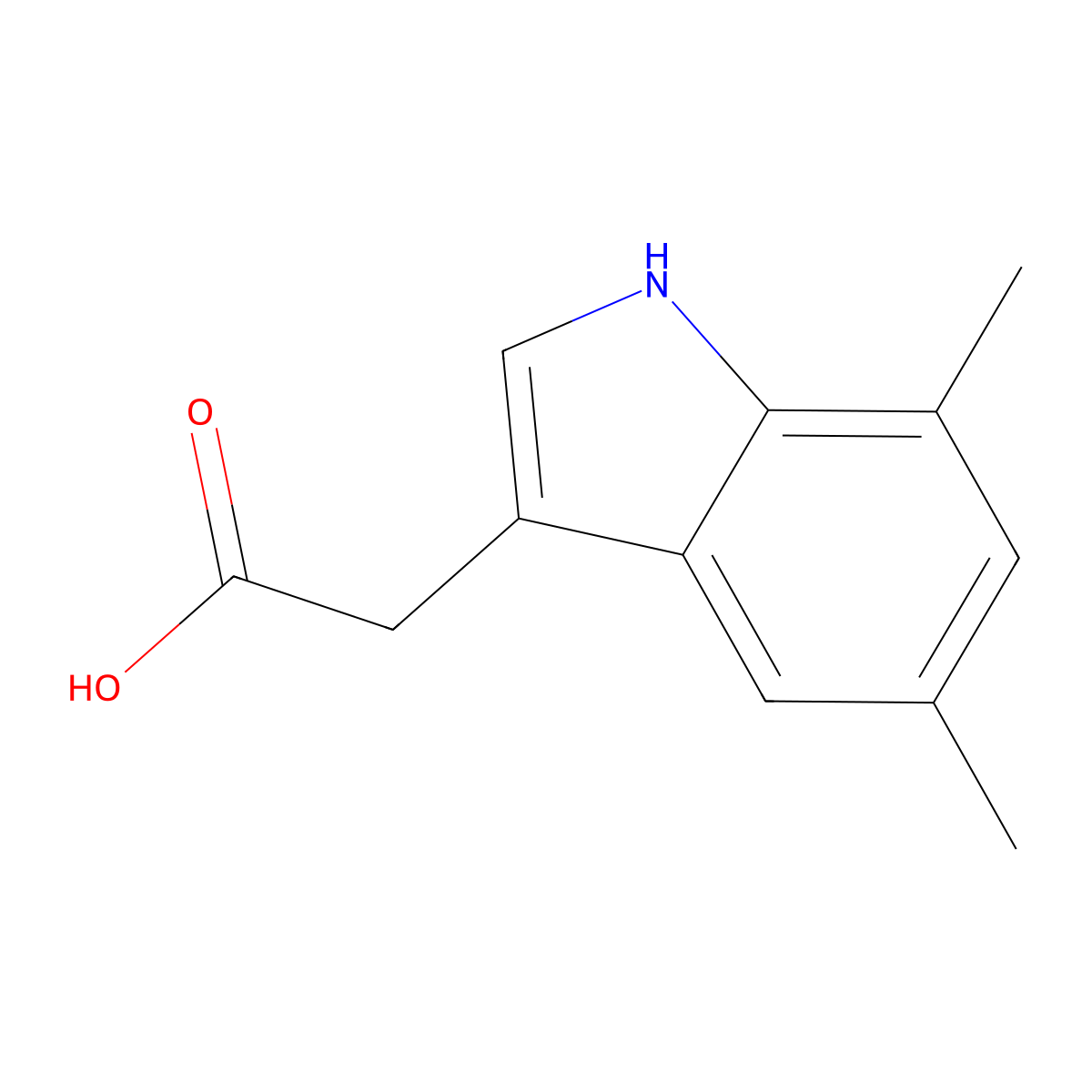 5,7-Dimethyl-3-indoleacetic acid molecular structure, CAS 74038-94-1