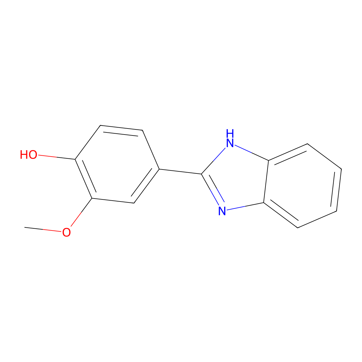 4-(1H-Benzoimidazol-2-yl)-2-methoxy-phenol molecular structure, CAS 7404-01-5