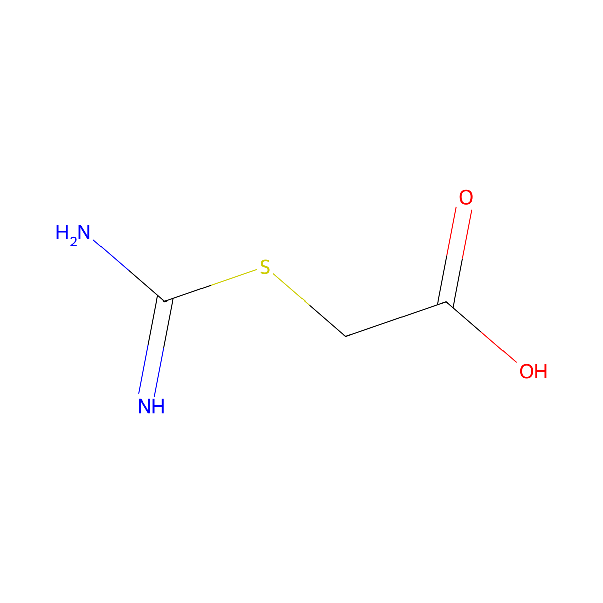 Acetic acid, 2-((aminoiminomethyl)thio)- molecular structure, CAS 7404-50-4