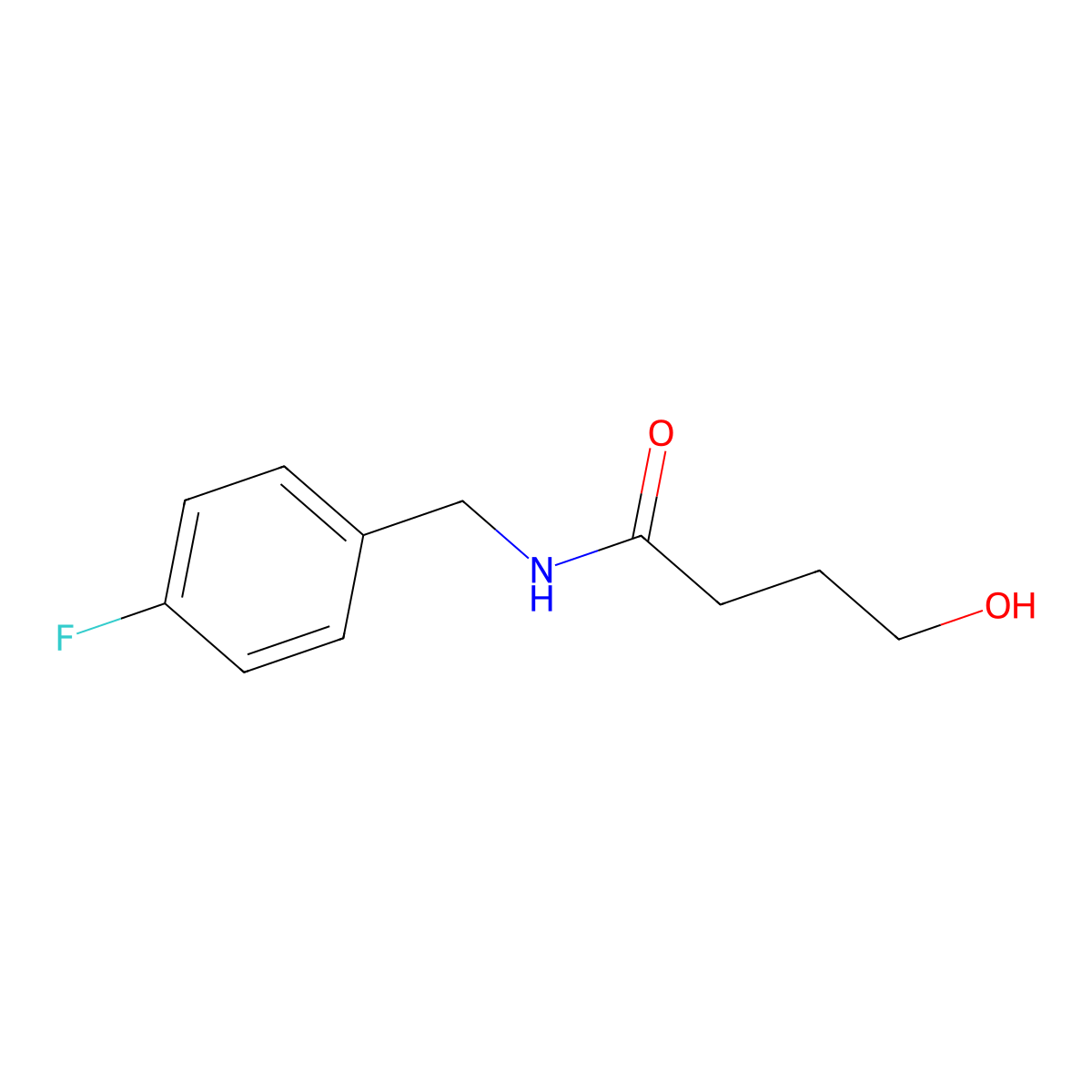 N-(4-fluorobenzyl)-4-hydroxybutanamide molecular structure, CAS 74042-28-7