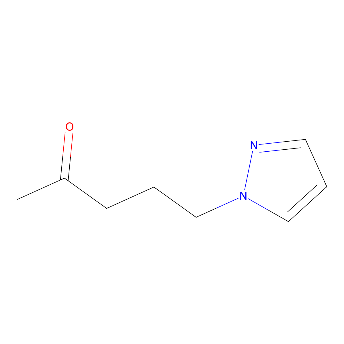 5-(1h-Pyrazol-1-yl)pentan-2-one molecular structure, CAS 74045-54-8