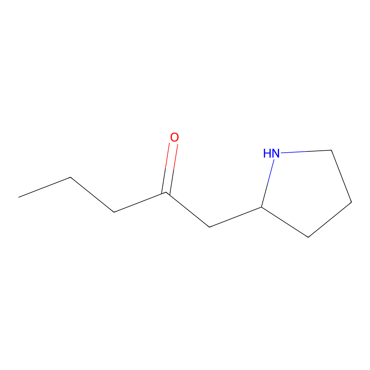 1-(Pyrrolidin-2-YL)pentan-2-one molecular structure, CAS 74045-75-3