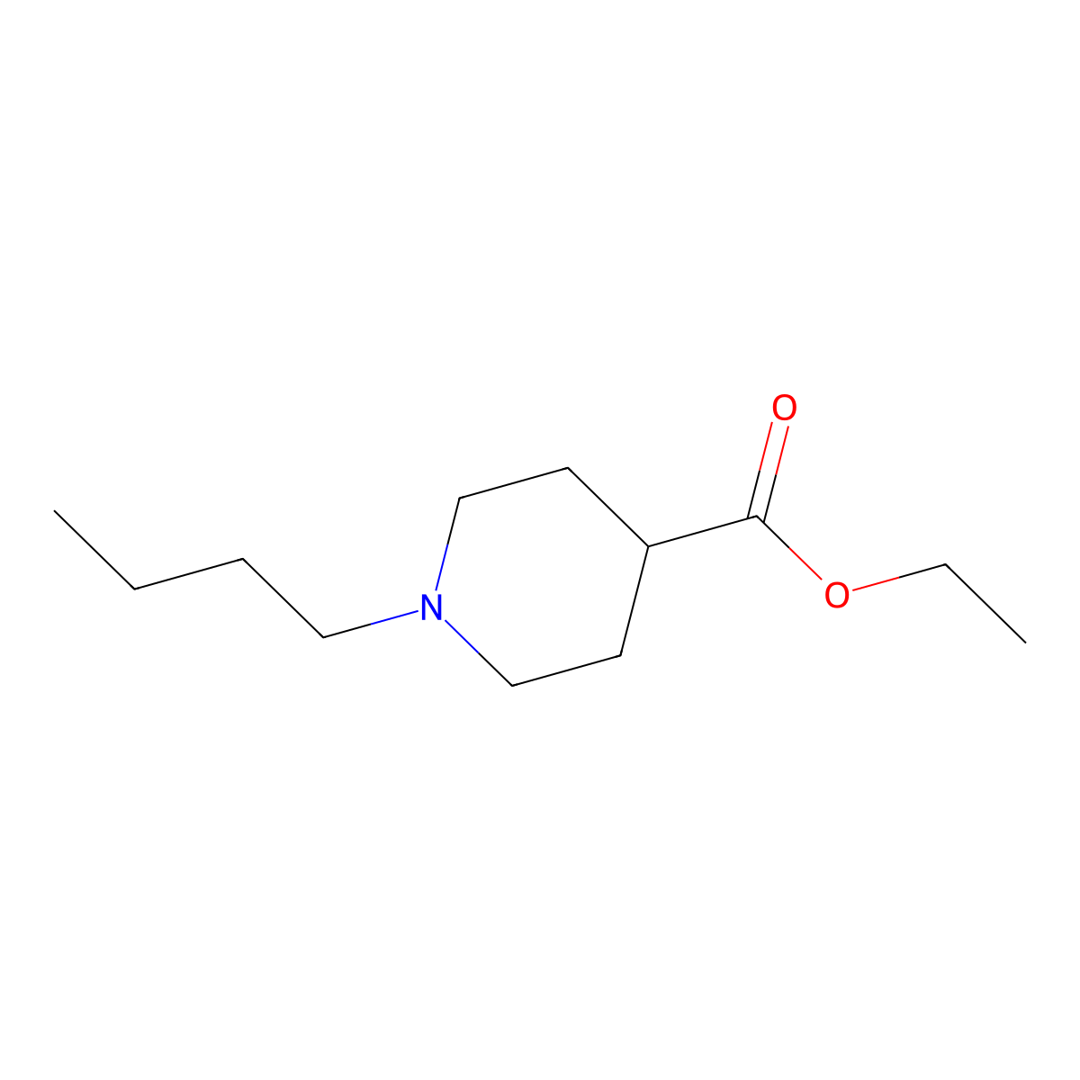 Ethyl 1-butylpiperidine-4-carboxylate molecular structure, CAS 74045-89-9