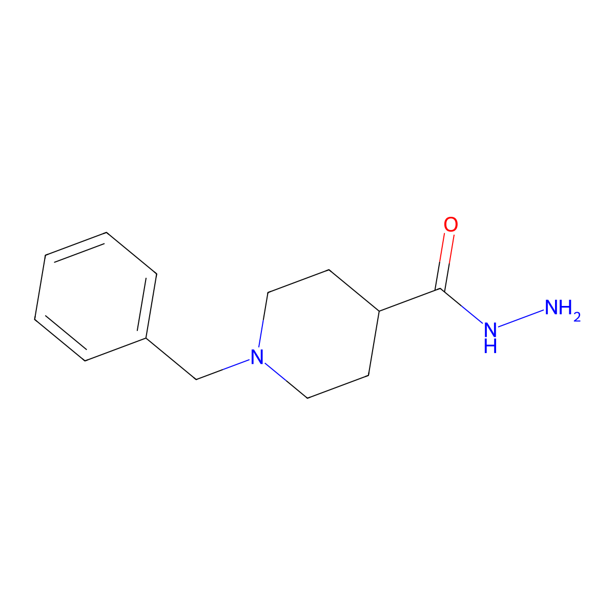 1-Benzylpiperidine-4-carbohydrazide molecular structure, CAS 74045-91-3