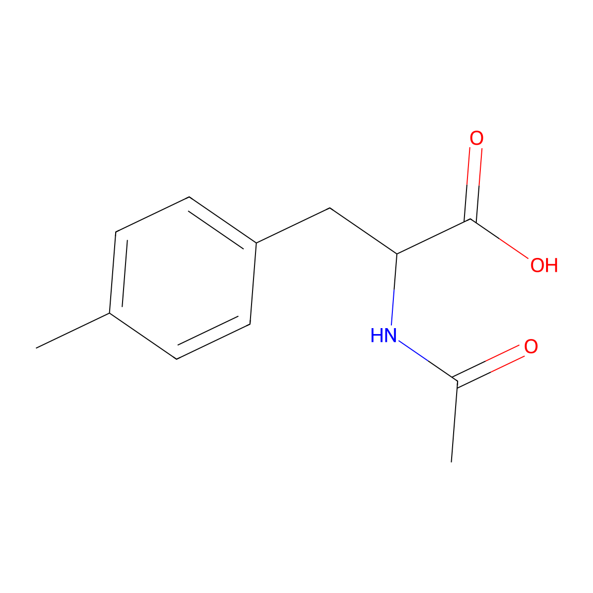 (2S)-2-acetamido-3-(4-methylphenyl)propanoic acid molecular structure, CAS 74046-14-3