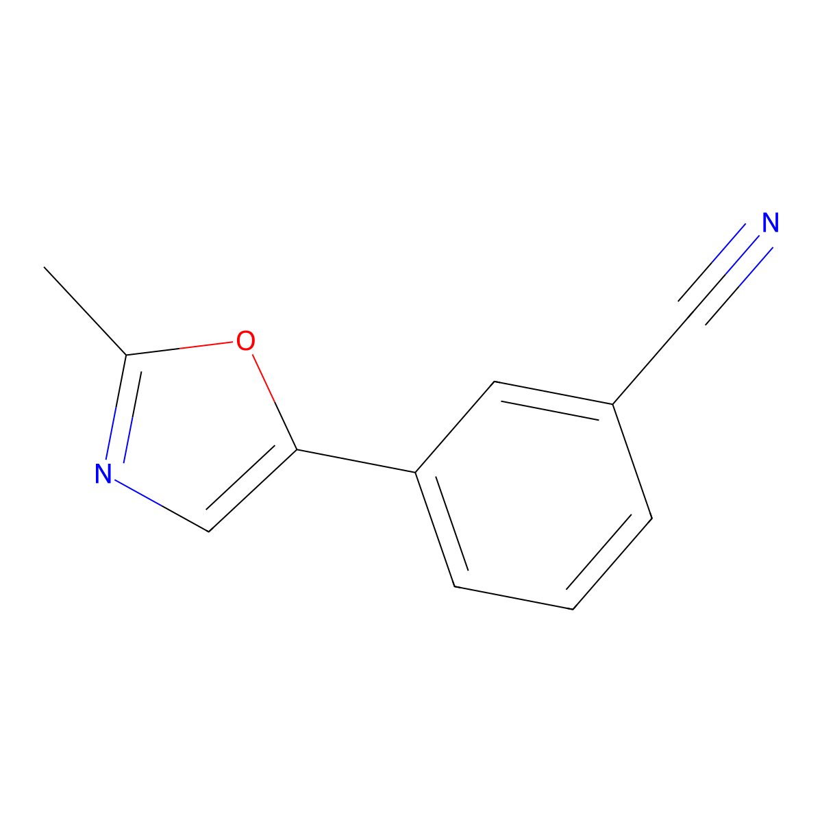 3-(2-Methyl-1,3-oxazol-5-yl)benzonitrile molecular structure, CAS 74048-10-5