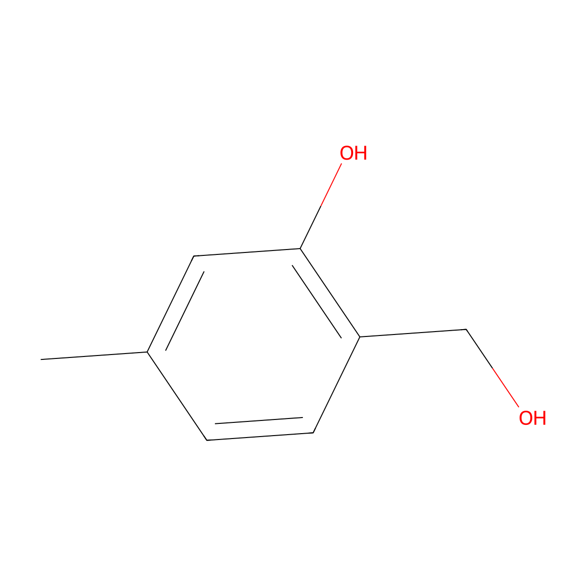 2-(Hydroxymethyl)-5-methylphenol molecular structure, CAS 7405-12-1