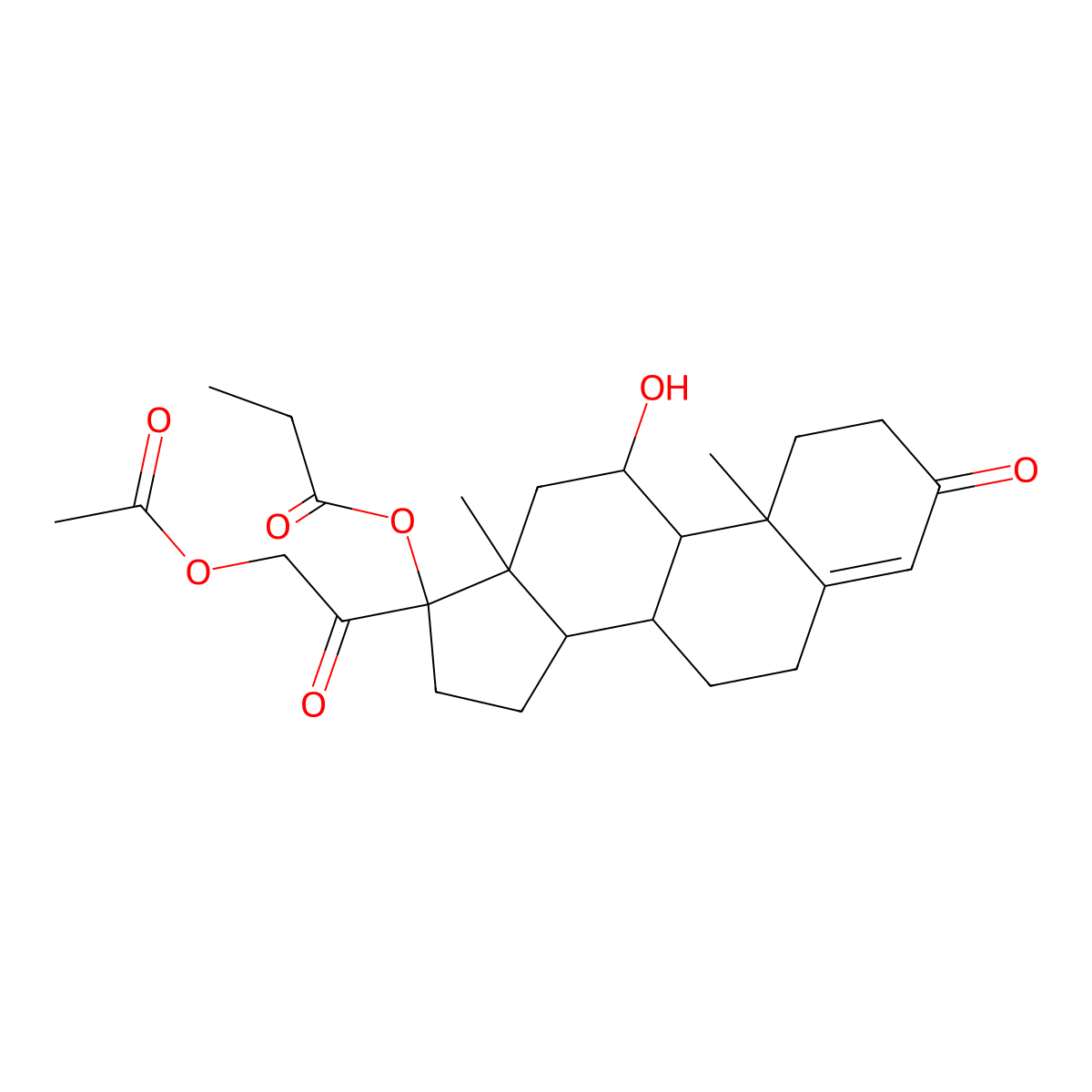 Hydrocortisone Aceponate molecular structure, CAS 74050-20-7