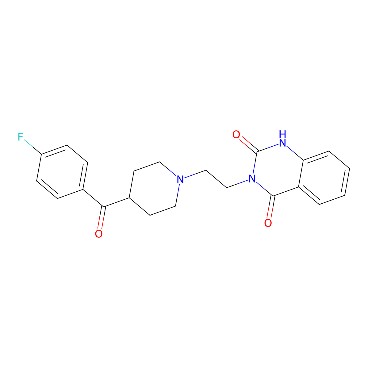 Ketanserin molecular structure, CAS 74050-98-9