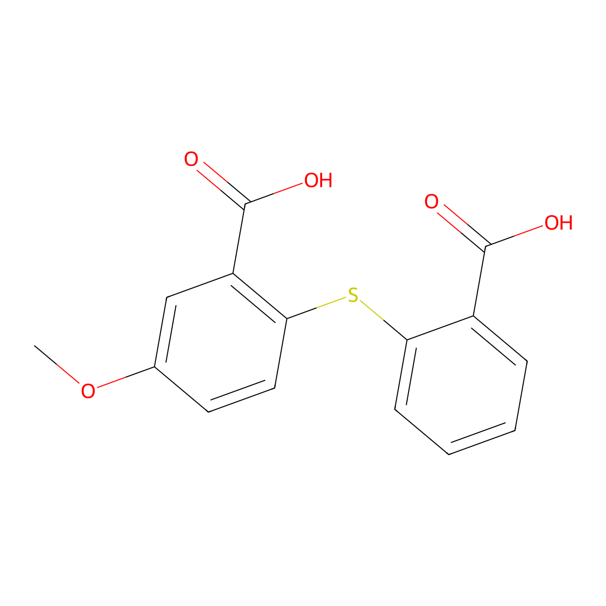 2-(2-Carboxyphenylthio)-5-methoxybenzoic acid molecular structure, CAS 74053-21-7