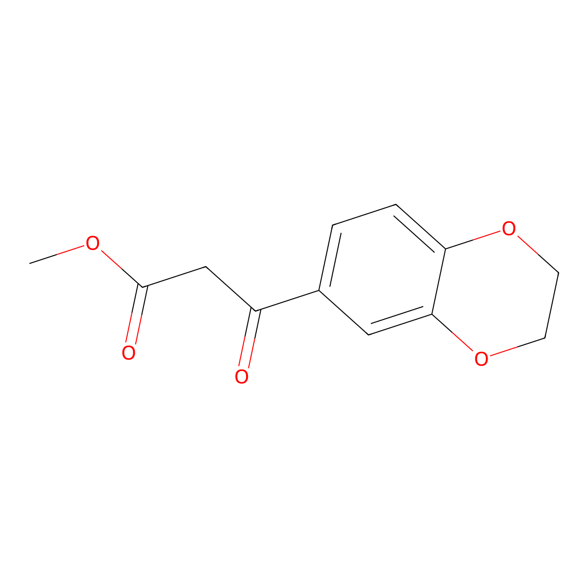 Methyl 3-(2,3-dihydro-1,4-benzodioxin-6-yl)-3-oxopropanoate molecular structure, CAS 74053-95-5