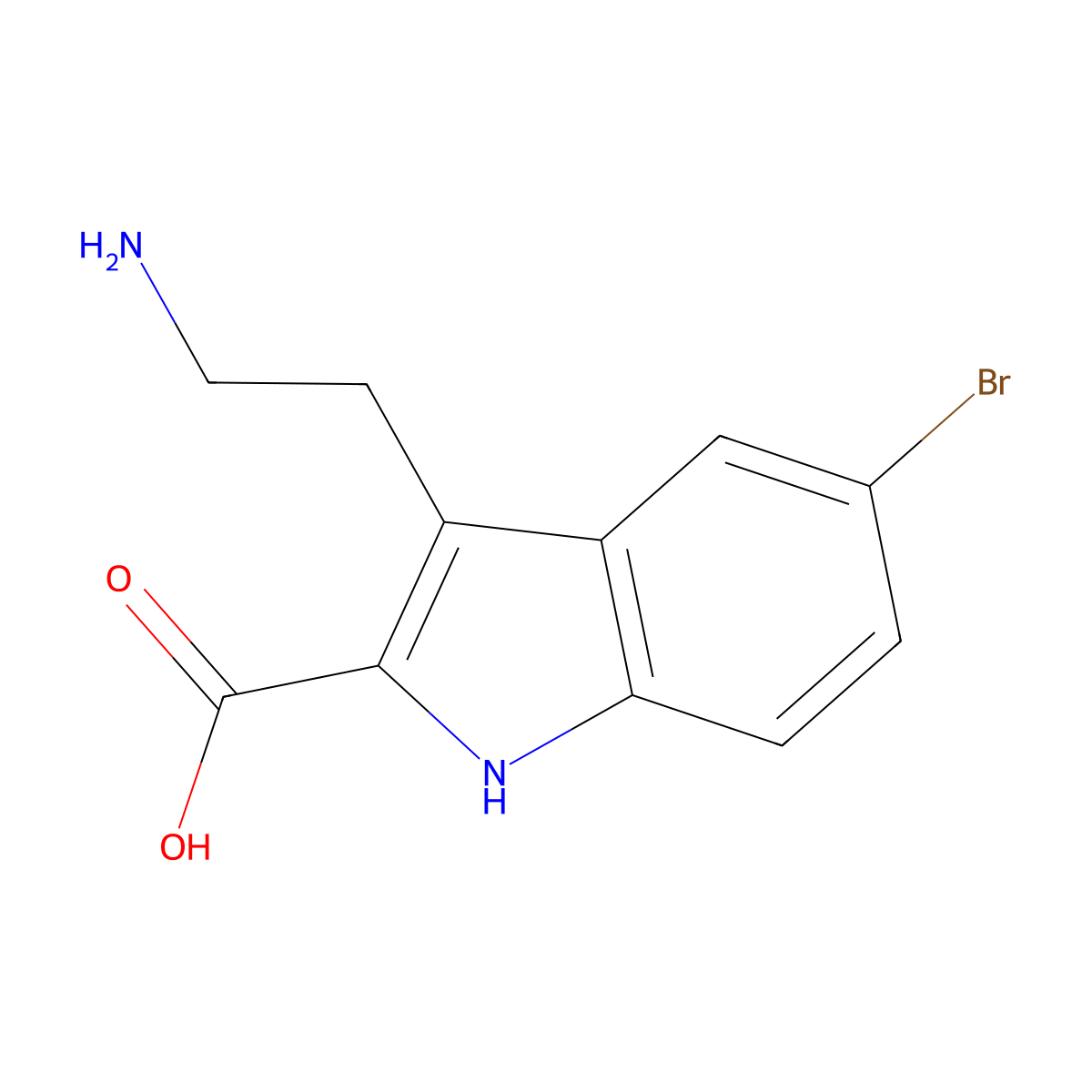 3-(2-Amino-ethyl)-5-bromo-1H-indole-2-carboxylic acid molecular structure, CAS 74058-58-5