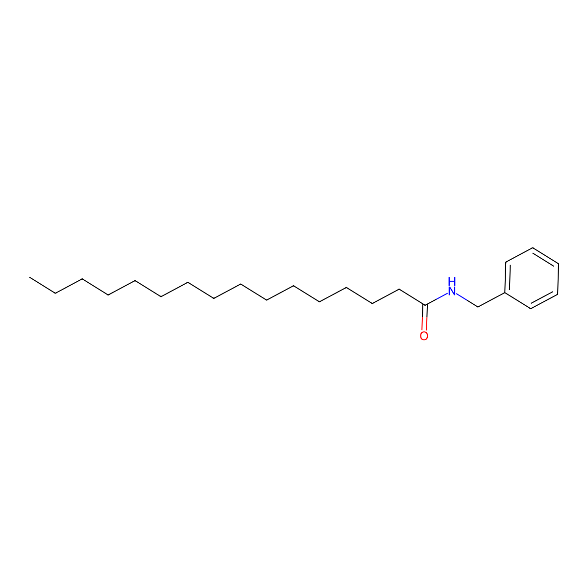 N-(Phenylmethyl)hexadecanamide molecular structure, CAS 74058-71-2