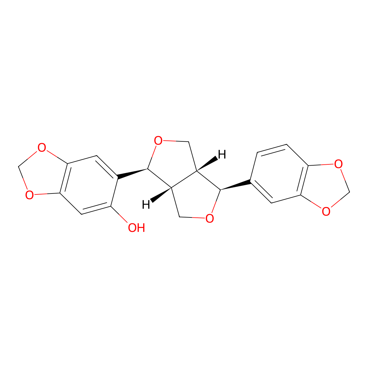Sesaminol molecular structure, CAS 74061-79-3
